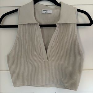 Babaton Collar Plunge Crop Top